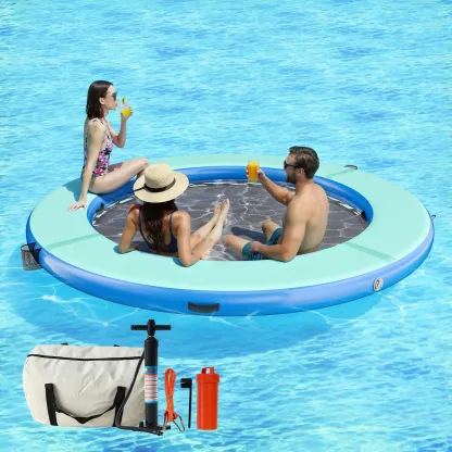 Plataforma flotante inflable con malla para piscina