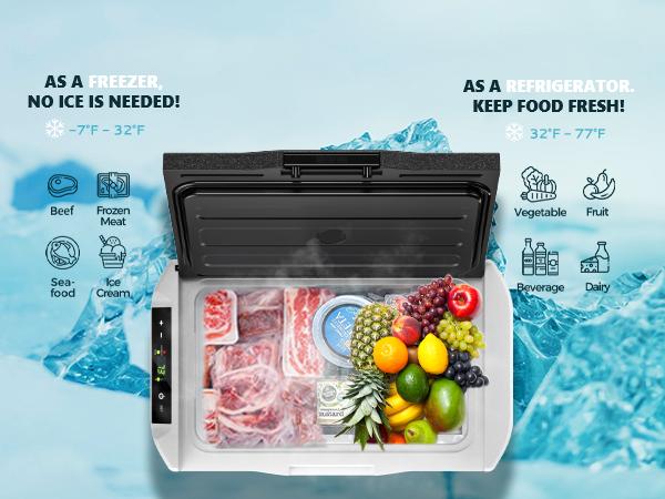 EUHOMY 12 Volt Refrigerator, 12V Car Fridge 22QT(21L) Portable Freezer(-4℉~68℉), Compressor Electric Cooler with 12/24V DC & 110-240V AC, Compressor Electric Cooler for Camping, Travel, Truck- Supports Multiple Models for Versatile Compatibility