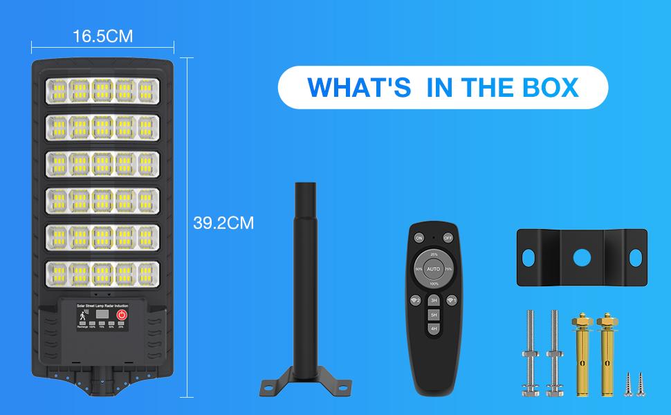4Pack Solar Street Lights, 30000LM Outdoor Flood Light, Dusk to Dawn, IP66 Waterproof Solar Powered Parking Lot Light with Remote Control, 6500k Dimmable Security Lamp