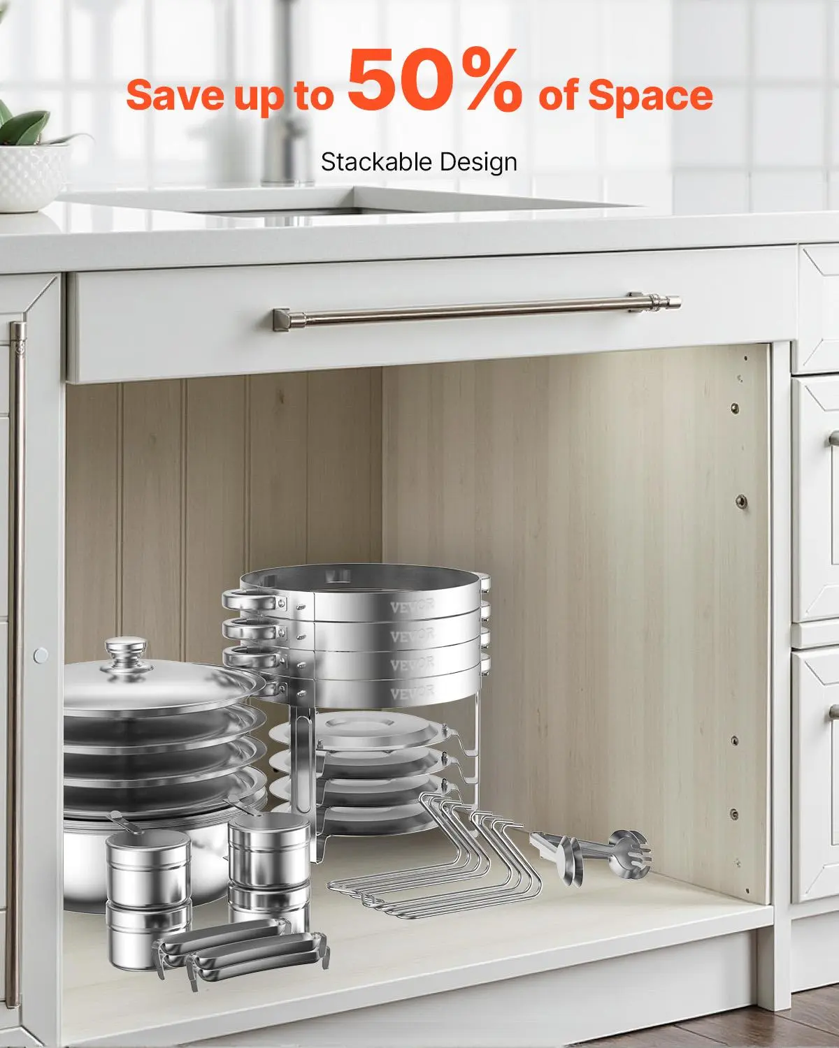 Juego de 4 Chafers Redondos 5 Qt con Tapa de Vidrio de Acero Inoxidable
