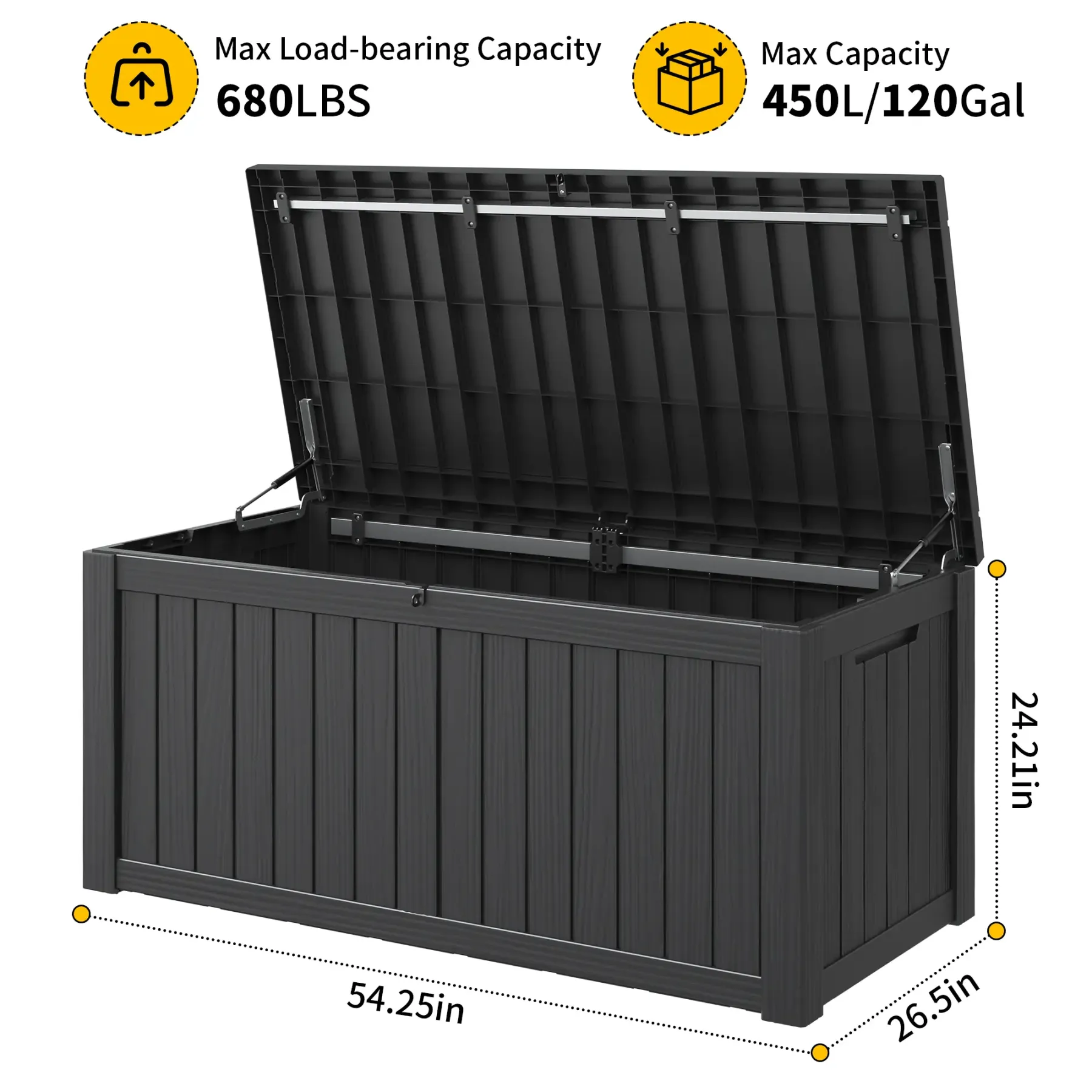 Baúl de Almacenamiento de Resina para Exterior 450 L