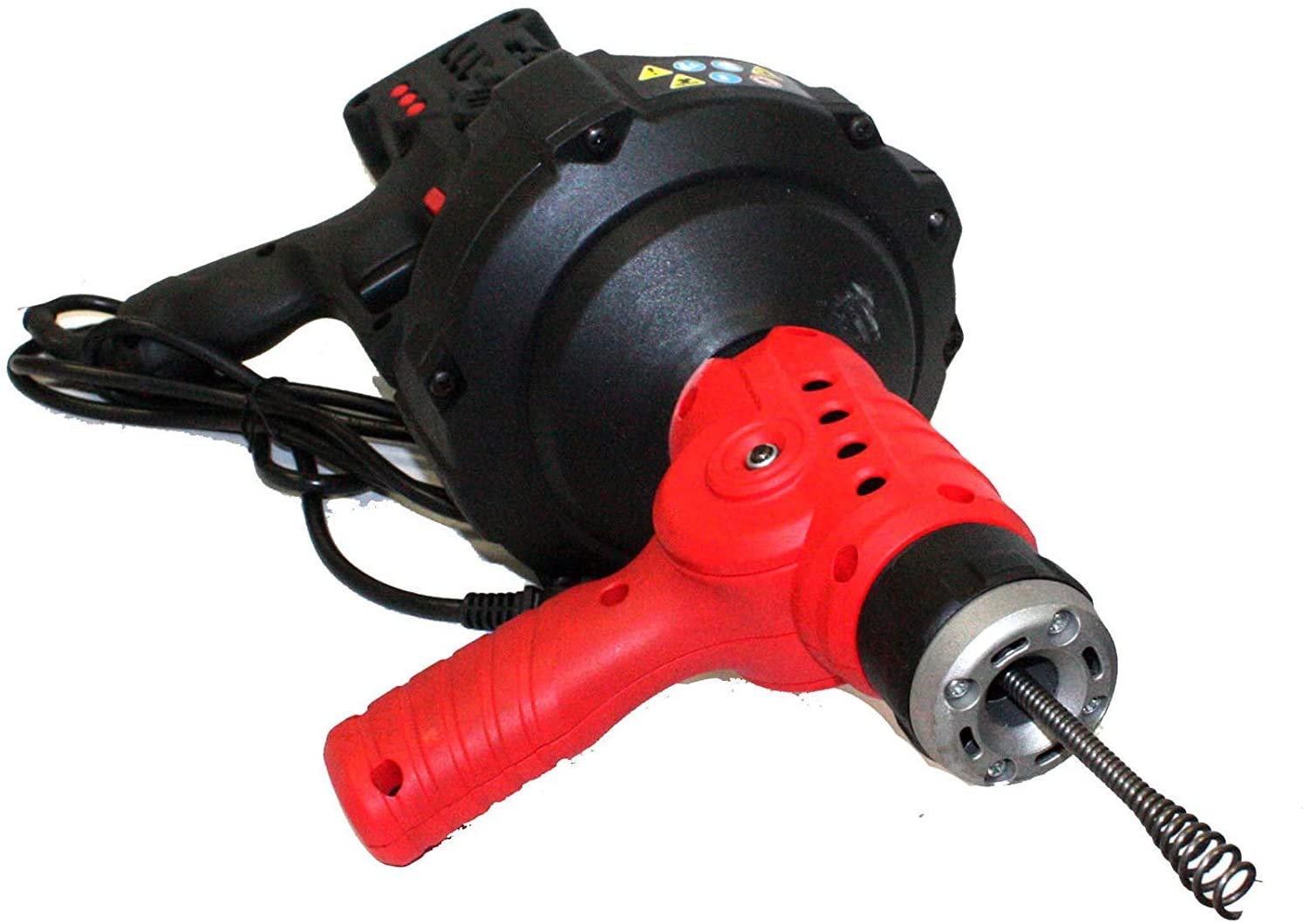Auto-Feed Handheld Drain Auger 25' Feet/7m Electric Max 300W Cord w/Replaceable Cable Flexible Snake Clog Cleaner Plumbing for 3/4" to 2" Inch/19-50mm Pipe Kitchen Sink Toilet Tub & Shower w/LED Light