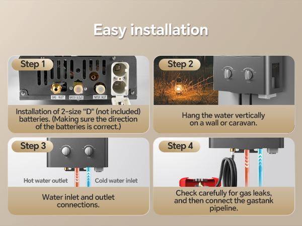 Ranein Tankless Water Heater Outdoor, 1.58 GPM Portable Propane Camping Water Heater, 6L, RO4KY, Grey Ranein Tankless Water Heater Outdoor, 1.58 GPM Portable Propane Camping Water Heater, 6L, RO4KY, Grey