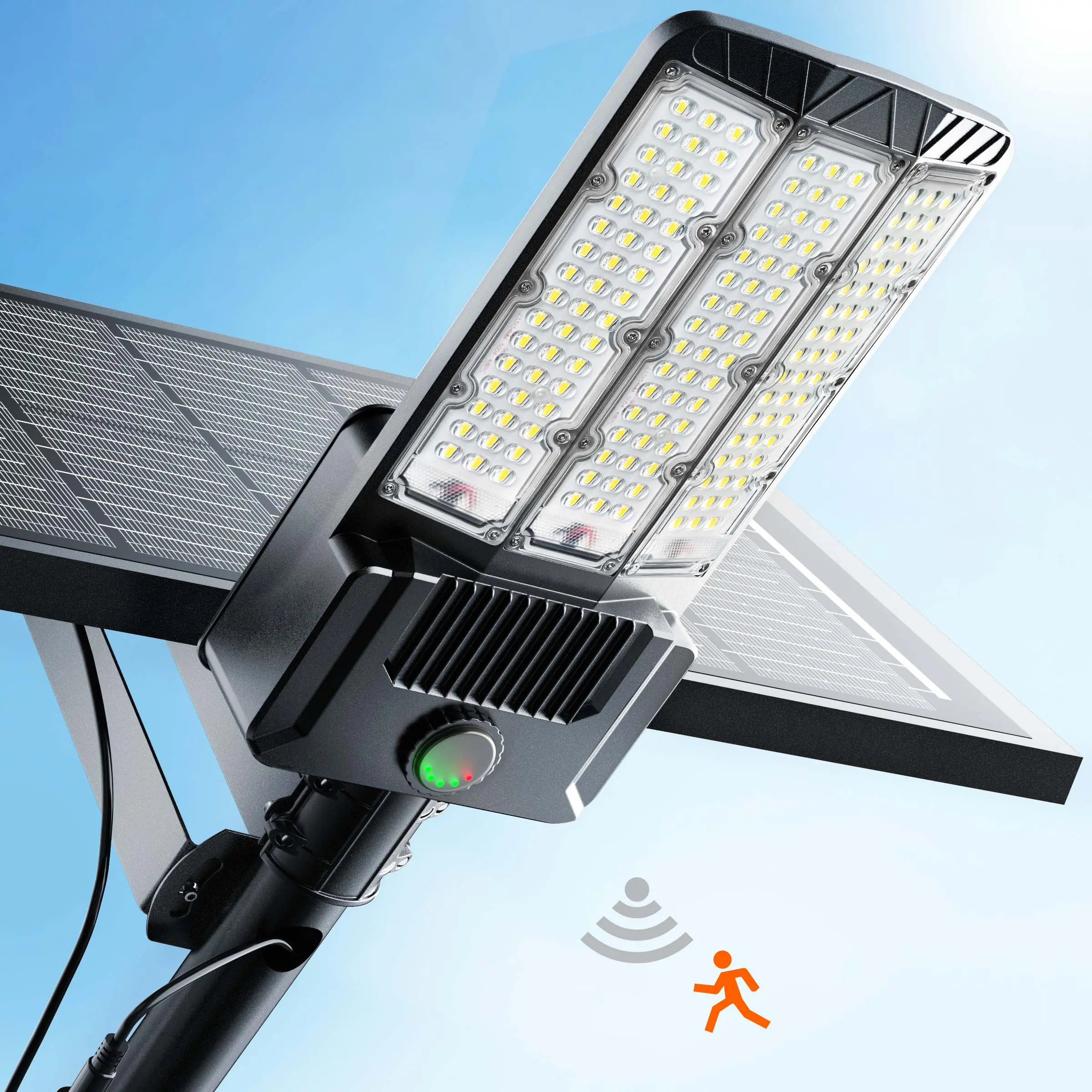 Reflector Solar LED Exterior - 144 LEDs, Sensor de Movimiento, IP66