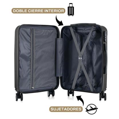 CI&IK Set Maletas Kit Viaje Mano Avion 20in Con Caja Maquillaje  Caso cosmético de 14"，Set Maletas Kit Viaje Mano Avion 18in Con Caja Maquillaje  Caso cosmético de 12"，Set De Viaje Maleta 10kg Y  Caso cosmético Caja Maquillaje Rígido ,Varios colores opcio