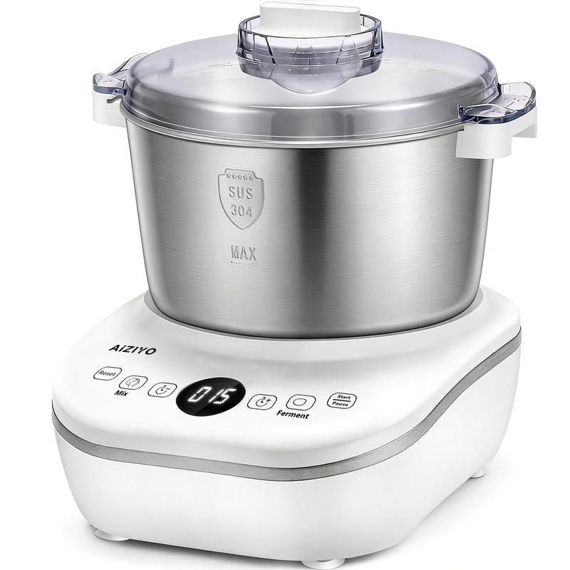 Batidora eléctrica de masa AIZIYO DoughChief de 7,4 cuartos de galón (aprox. 7 litros) – Electrodoméstico de cocina, función de fermentación, bol de acero inoxidable 304, control por microordenador, panel táctil orientado hacia arriba, fácil de limpiar, a