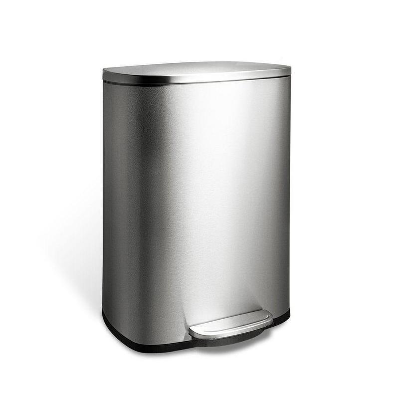 Cubo de basura de acero inoxidable con pedal de 13 galones de Nine Stars