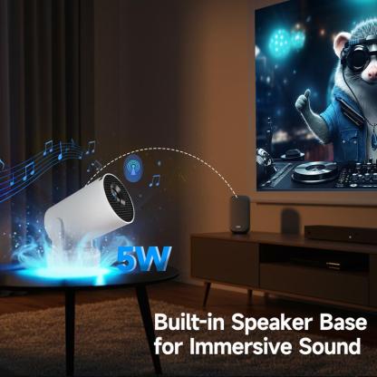Magcubic HY300Pro+ Proyector Android 14.0 290ANSI Dual WiFi6 Soporta fuentes de video 8K Nativa 1280 x 720P relación de proyección corta de 0.9:1 BT5.4 altavoz integrado y App Store Allwinner H726, inteligente miniproyector portátil para cine en casa