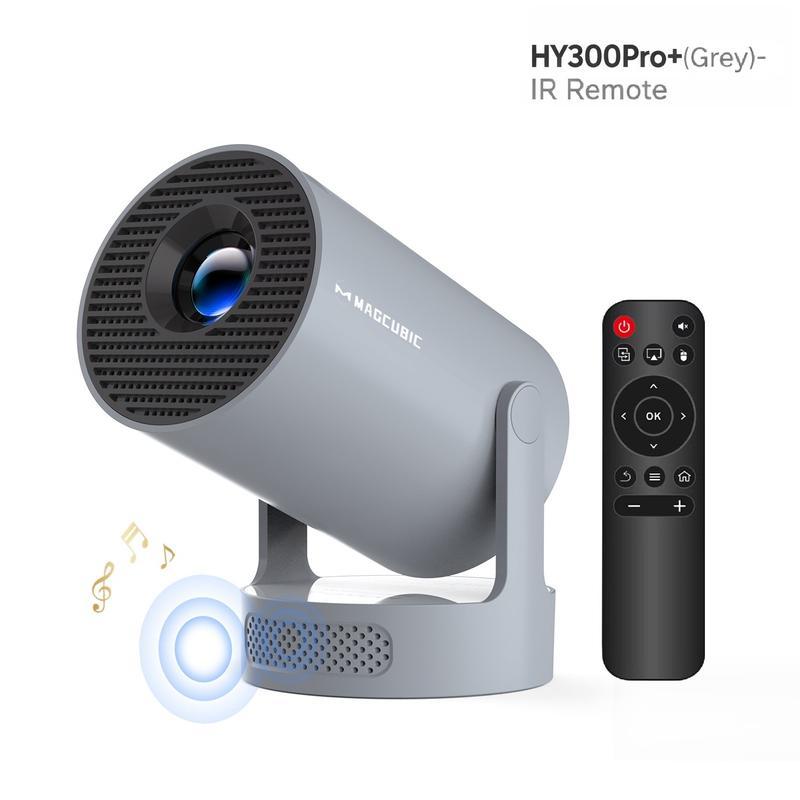 Magcubic HY300Pro+ Proyector Android 14.0 290ANSI Dual WiFi6 Soporta fuentes de video 8K Nativa 1280 x 720P relación de proyección corta de 0.9:1 BT5.4 altavoz integrado y App Store Allwinner H726, inteligente miniproyector portátil para cine en casa