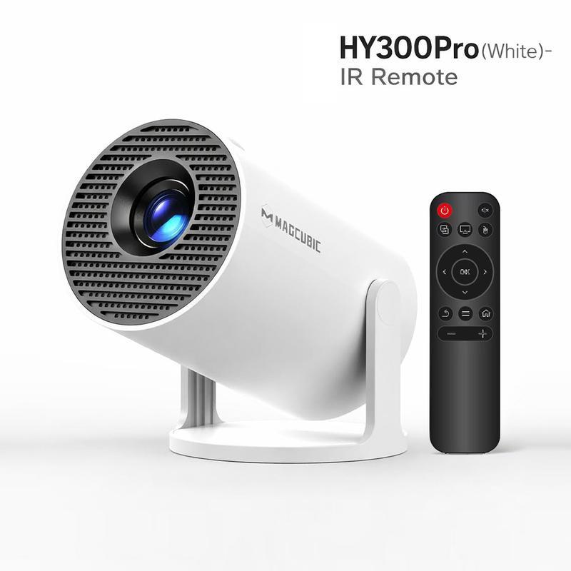 Magcubic HY300Pro+ Proyector Android 14.0 290ANSI Dual WiFi6 Soporta fuentes de video 8K Nativa 1280 x 720P relación de proyección corta de 0.9:1 BT5.4 altavoz integrado y App Store Allwinner H726, inteligente miniproyector portátil para cine en casa
