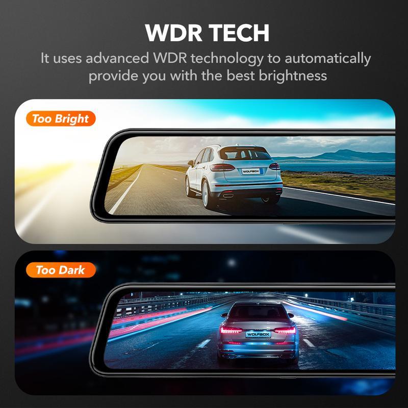 Espejo Retrovisor con Cámara 4K de 12 Pulga