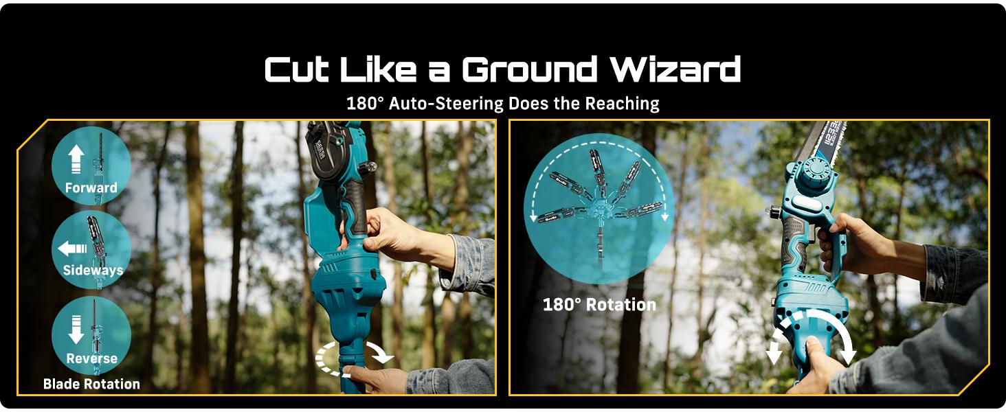 SeeSii 2 in 1 Cordless Pole Saw & Mini Chainsaw with 2 Batteries, Power Electric Polesaw for Tree Trimming, Chain Saw with Extension Pole, 16ft Reach, Limb Branch Cutter Pruner P8 Ace/P6 Ace CH800   #NewArrival
