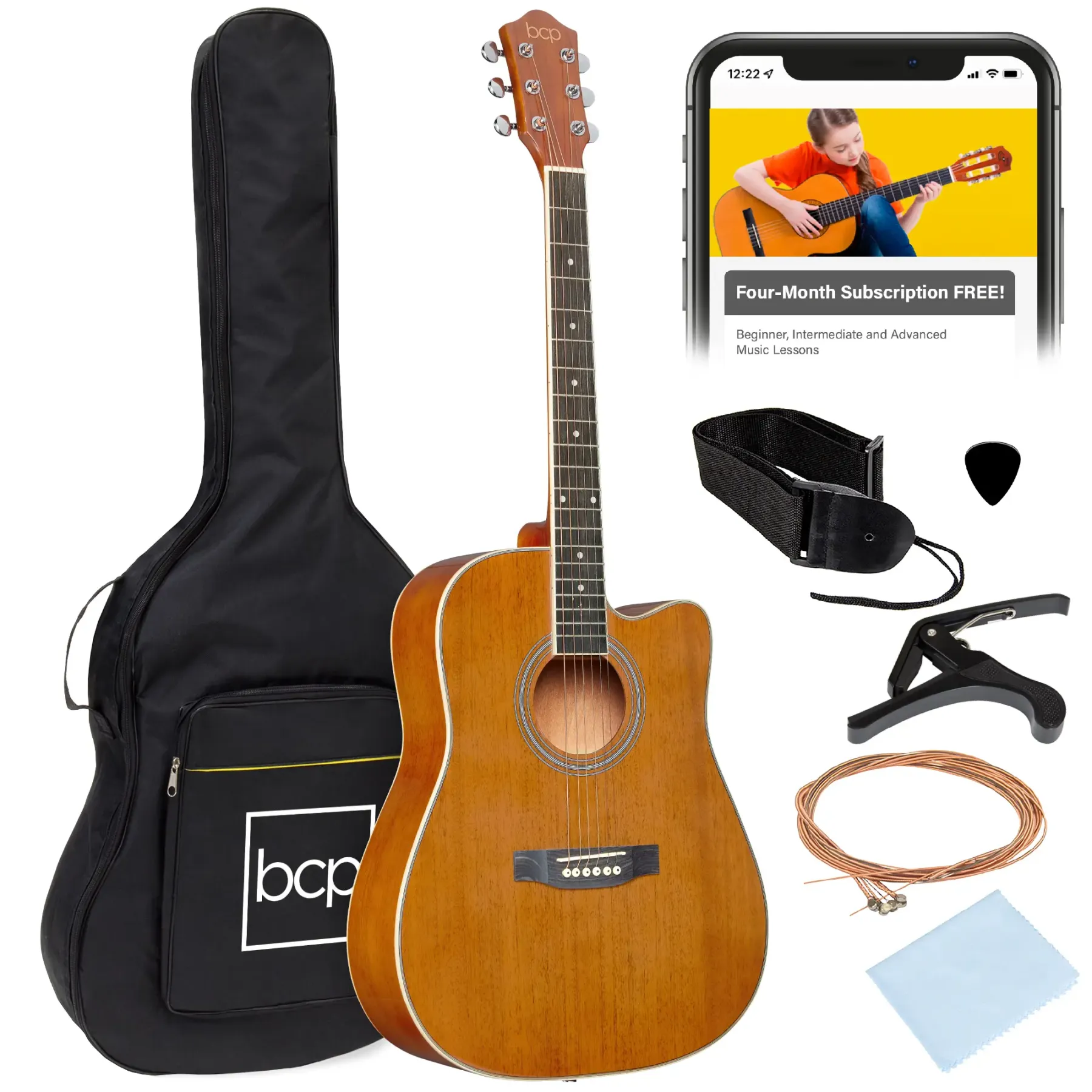 Guitarra acústica 41 pulgadas completa para principiantes