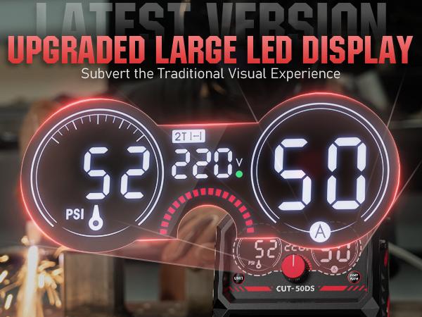 YESWELDER CUT-50DS 50Amp 110/220V Digital Display Plasma Cutter Full Kit with Adjustable Output, 2T/4T Function, 16/25" Max Cut - Tools and Gadgets, Work Tools for Construction