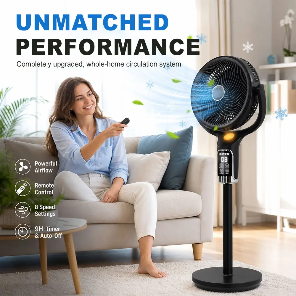 Ventilador de Pedestal Circulador de Aire con Control Remoto