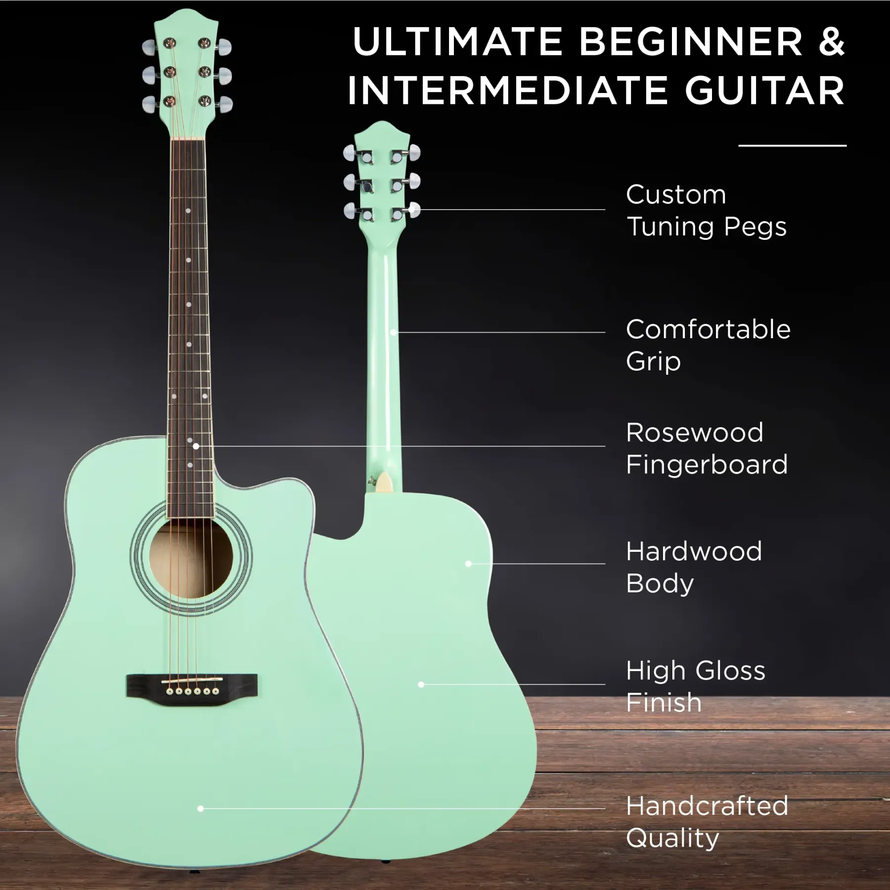 Guitarra acústica 41 pulgadas completa para principiantes