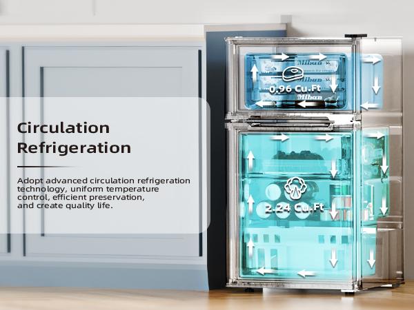 Antarctic Star 3.2 Cu.Ft. Mini Refrigerator with Freezer, Double Door Compact Fridge with Adjustable Removable Shelves, for Dorm/Apartment/Office/Basement summerwins