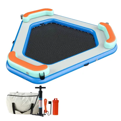Plataforma flotante inflable con malla para piscina