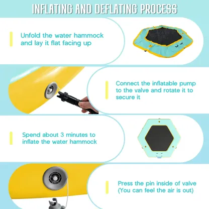Plataforma flotante inflable con malla para piscina
