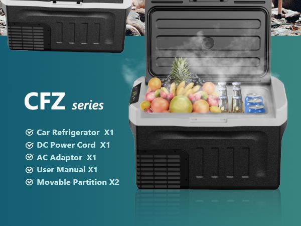 EUHOMY 12 Volt Refrigerator, 12V Car Fridge 22QT(21L) Portable Freezer(-4℉~68℉), Compressor Electric Cooler with 12/24V DC & 110-240V AC, Compressor Electric Cooler for Camping, Travel, Truck- Supports Multiple Models for Versatile Compatibility