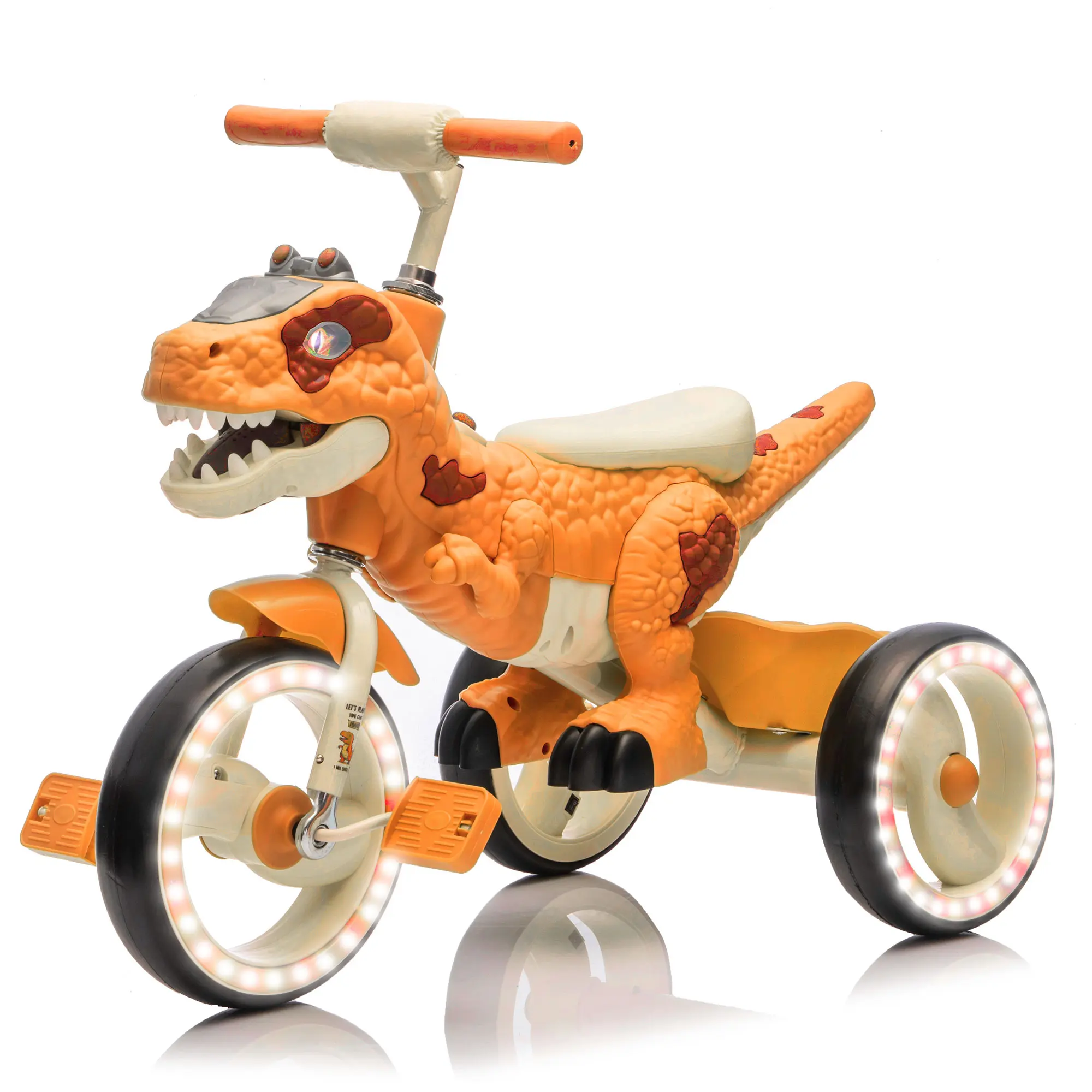 Triciclo Infantil de Dinosaurio - Ruedas Iluminadas, Música y Sonidos
