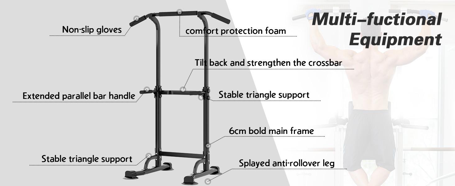 Soges Power Tower Dip Station Pull Up Bar 10 Levels Height Adjustable Multi Function Dip Bar for Home Gym Fitness Use 330lbs Capacity Ideal for Whole Body Workout Exercise Equipment Christmas Gifts Soges Power Tower Dip Station Pull Up Bar 10 Levels Height Adjustable Multi Function Dip Bar for Home Gym Fitness Use 330lbs Capacity Ideal for Whole Body Workout Exercise Equipment Christmas Gifts