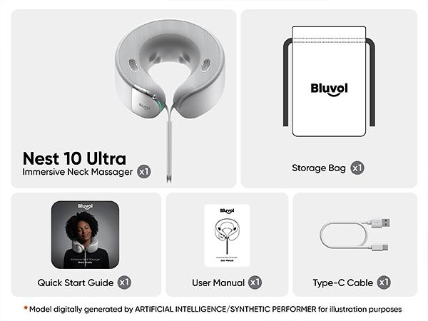 【DealsForYouDays】Bluvol Nest 10 Ultra Immersive Heated Neck Massager, Therapist-Style Deep Tissue Pain Relief, 360&deg; Spatial Audio, Cordless Massager for TV Watching, Gaming, Office Work, Birthday Gift,Father'sdaygifts, Summerwins