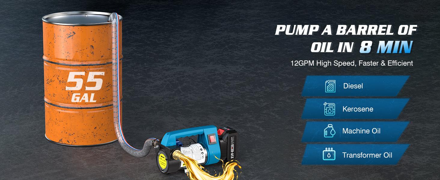 SEESII Fuel Transfer Pump Battery Powered, 21V Cordless Diesel Transfer Pump with 2X4.0Ah Battery, 12GPM Portable Self-Priming Diesel Pump Kit with Auto Shut Off Nozzle&Hose for Diesel,Kerosene, LD88 Black Friday Deals SEESII Fuel Transfer Pump Battery Powered, 21V Cordless Diesel Transfer Pump with 2X4.0Ah Battery, 12GPM Portable Self-Priming Diesel Pump Kit with Auto Shut Off Nozzle&Hose for Diesel,Kerosene, LD88 Black Friday Deals