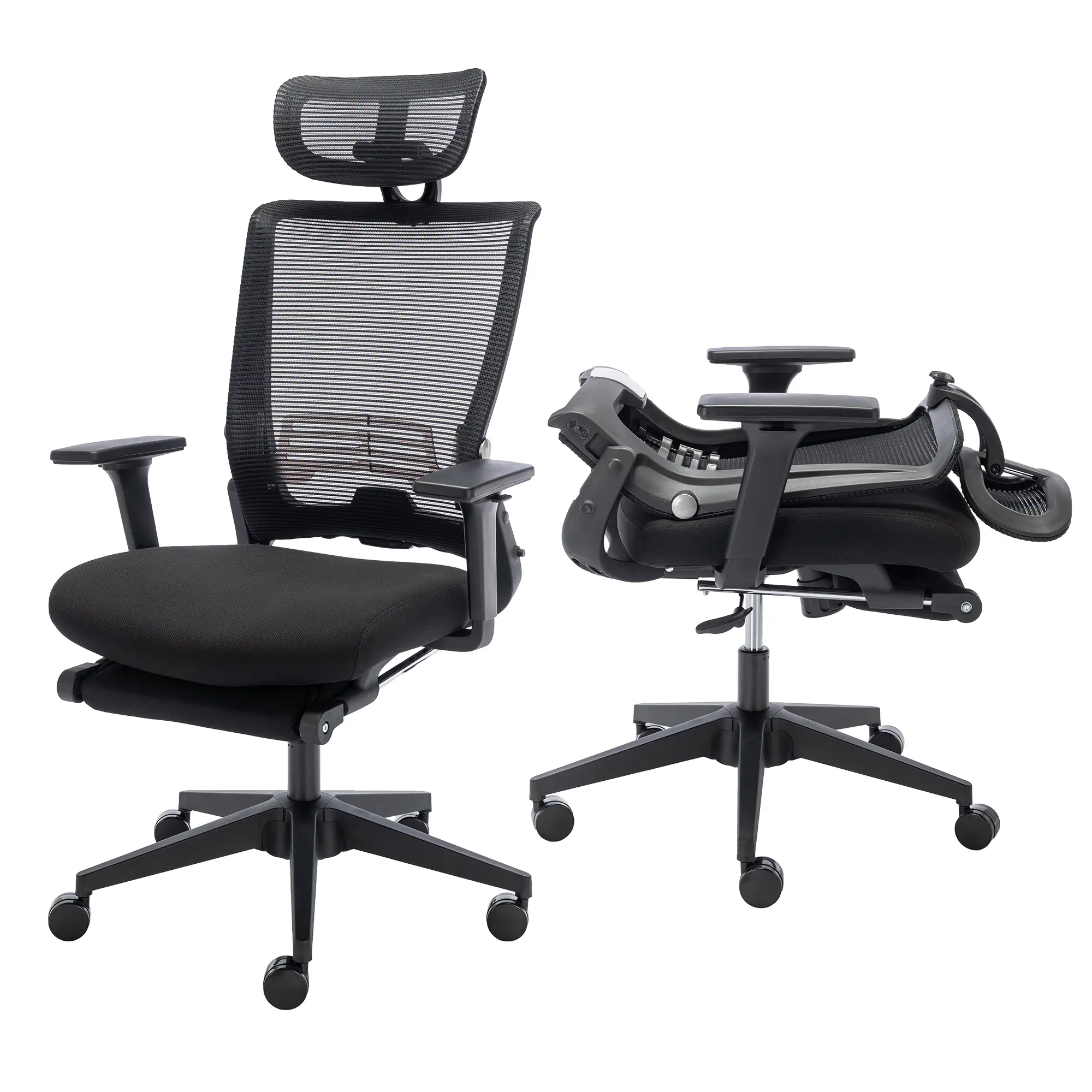 Silla Ergonómica Plegable con Reposapiés
