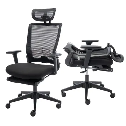 Silla Ergonómica Plegable con Reposapiés