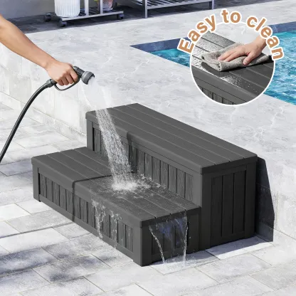 Escalón Exterior de 2 Niveles con Almacenamiento Integrado