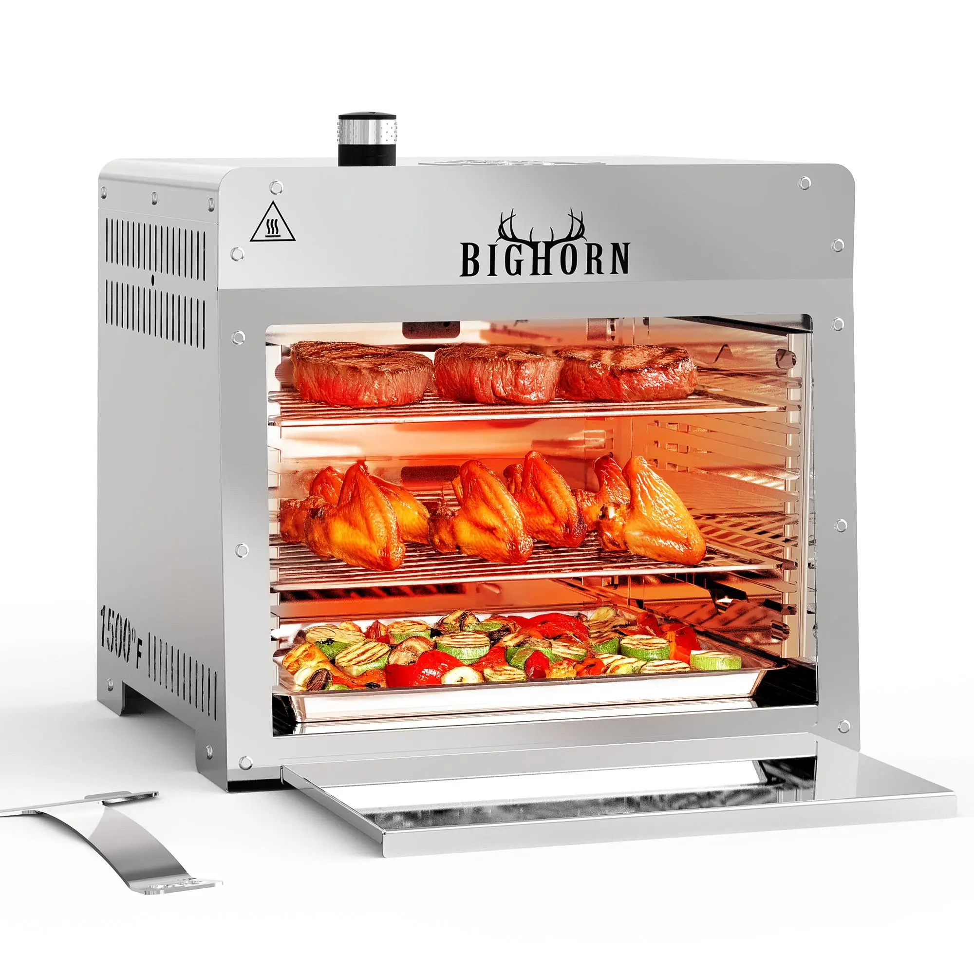 Horno infrarrojo portátil - Asador de carne y pizza con piedra incluida