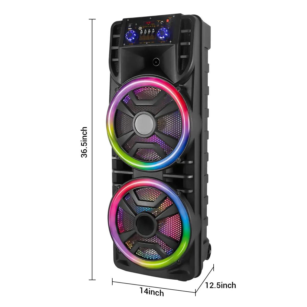 Bocina de Fiesta Karaoke Portátil Doble 12" con Bluetooth y Micrófono Inalámbrico