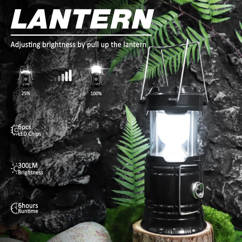 Solar + USB Camping Lantern Flashlight