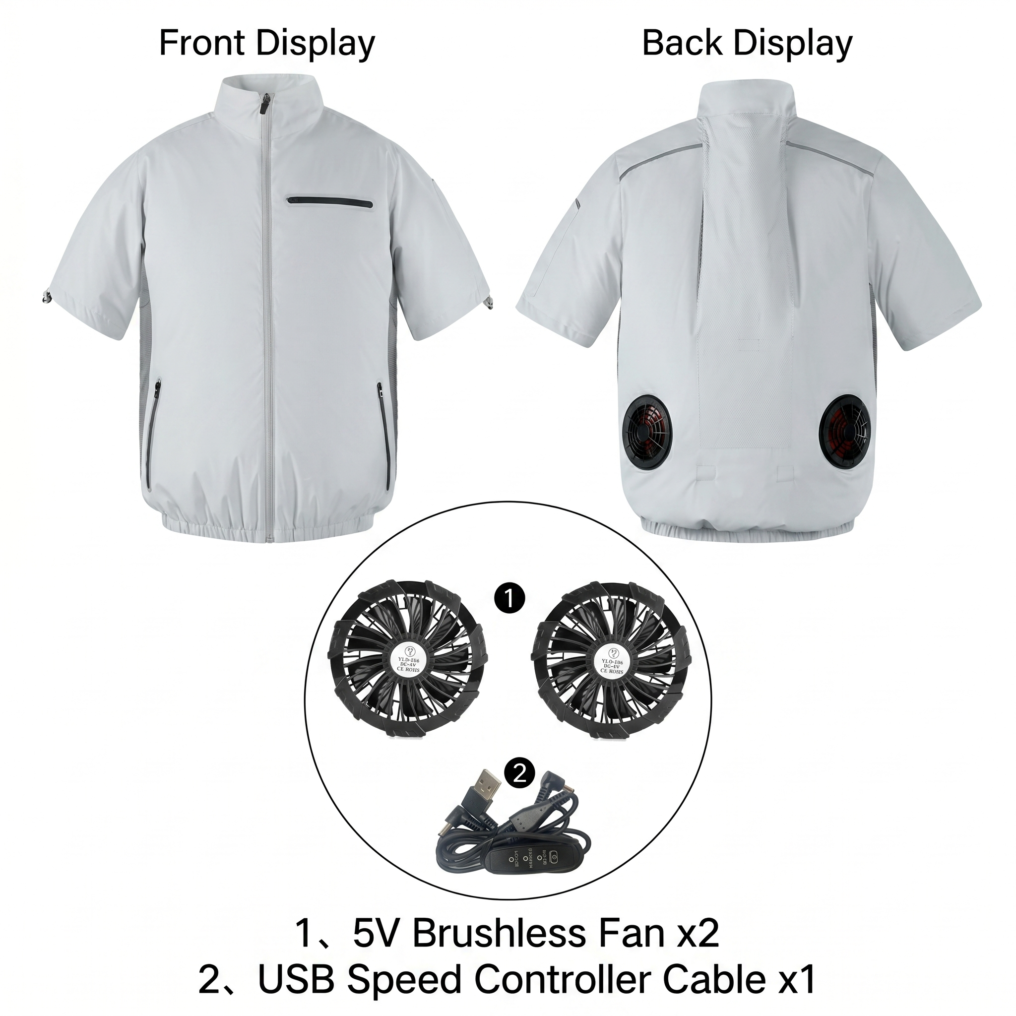 Cooling Workwear Fan Jacket – 5V/12V Outdoor Cooling Vest | Luviacamp