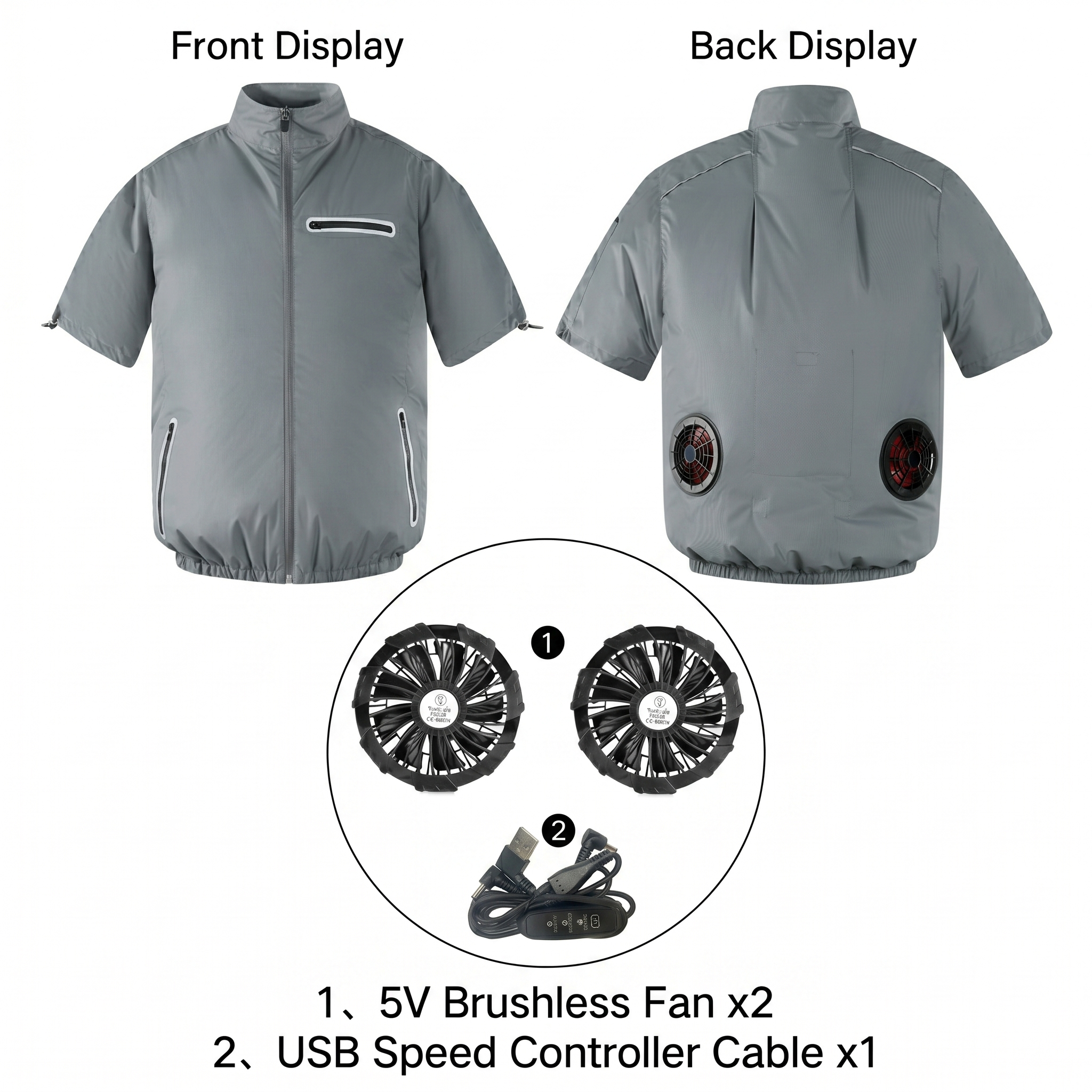 Cooling Workwear Fan Jacket – 5V/12V Outdoor Cooling Vest | Luviacamp