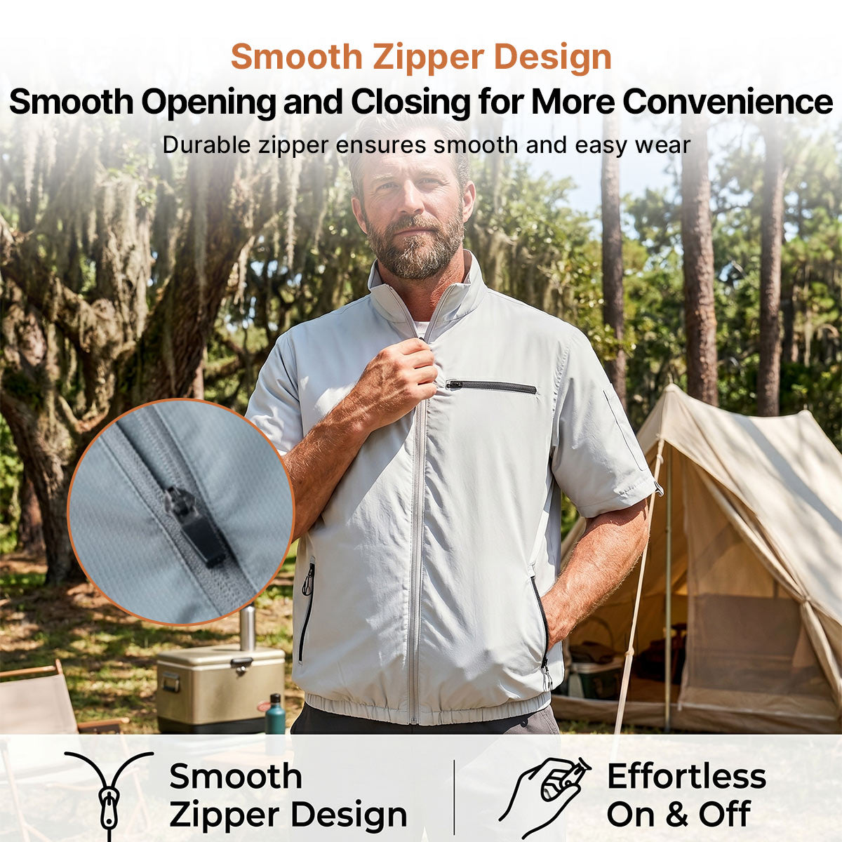 Cooling Workwear Fan Jacket – 5V/12V Outdoor Cooling Vest | Luviacamp