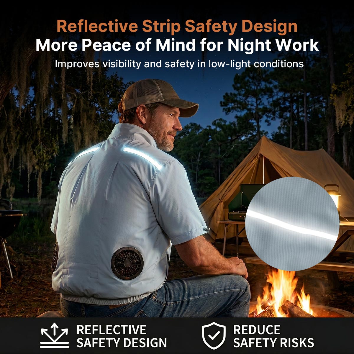 Cooling Workwear Fan Jacket – 5V/12V Outdoor Cooling Vest | Luviacamp