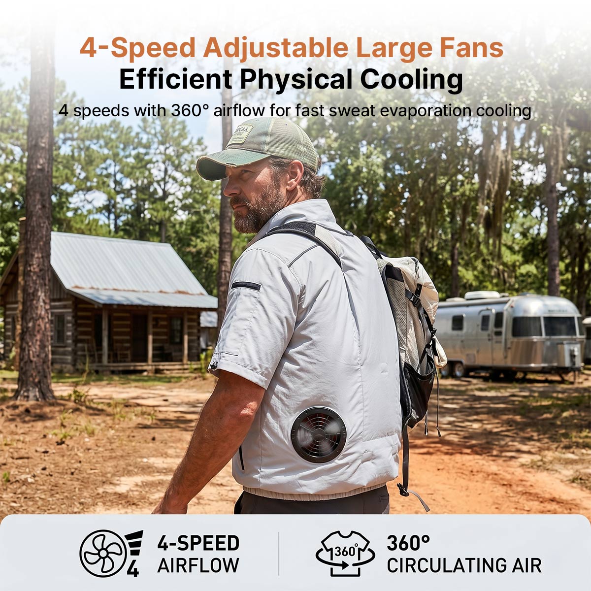 Cooling Workwear Fan Jacket – 5V/12V Outdoor Cooling Vest | Luviacamp