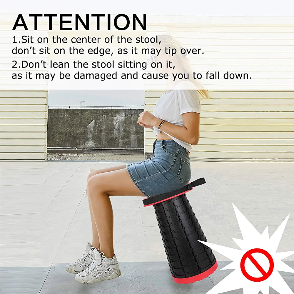 Telescopic Stool for Adults/Kids | Portable, Compact & Adjustable Seating