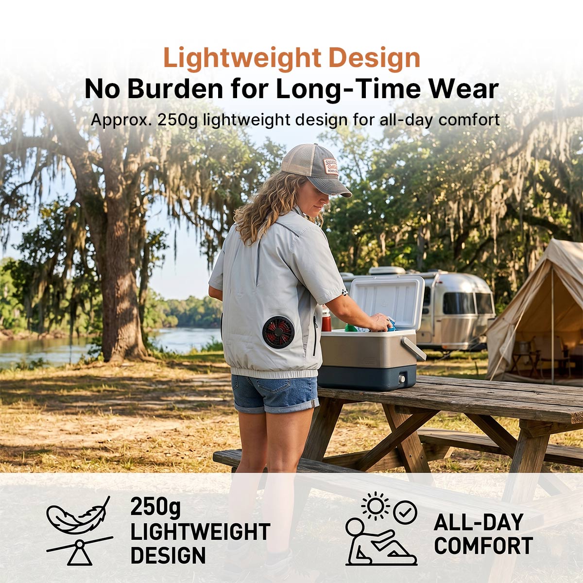 Cooling Workwear Fan Jacket – 5V/12V Outdoor Cooling Vest | Luviacamp