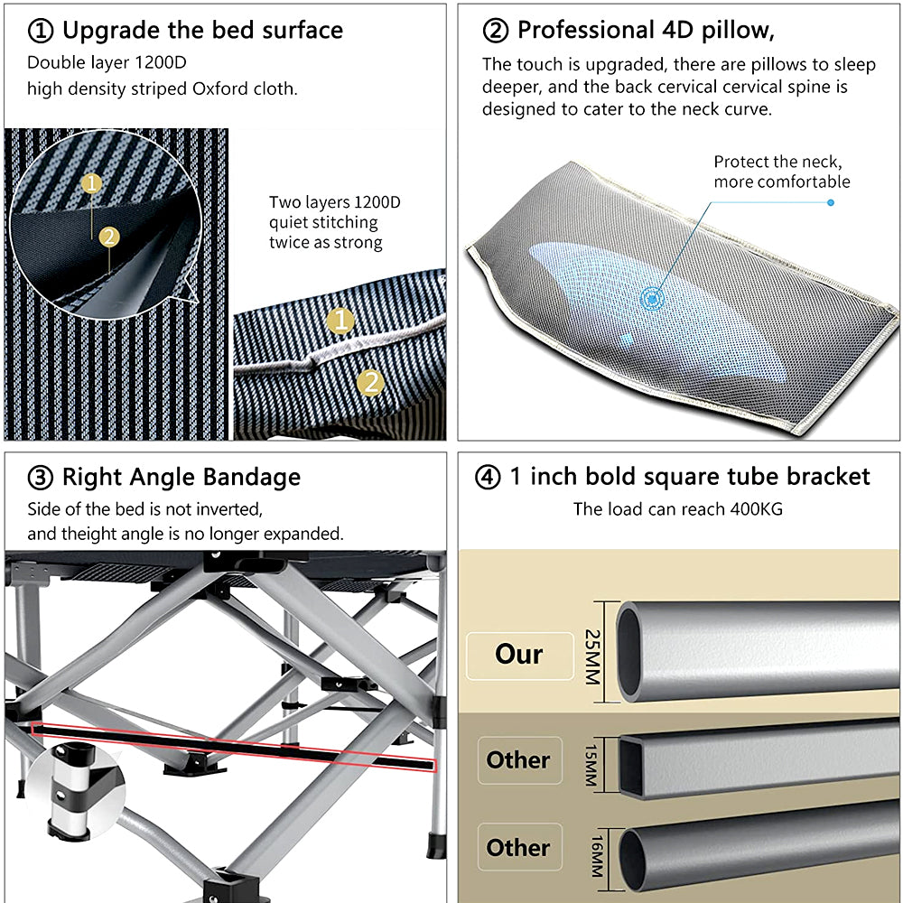 Camping Cots - Luxury Sleeping Cots Include Bed With Mattress