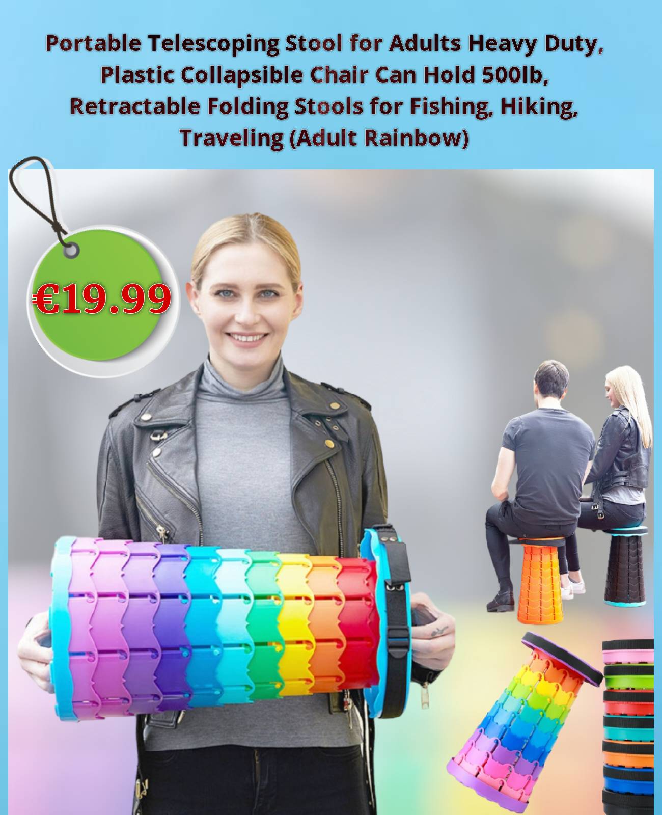 Telescopic Stool for Adults/Kids | Portable, Compact & Adjustable Seating