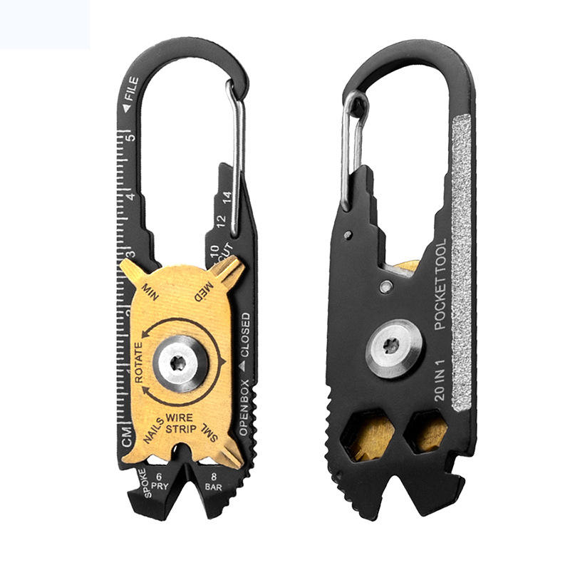 FIXR 20 in 1 Multi-Tool Stainless Pocket Tool Keychain- Tactical Survival Camping Knife