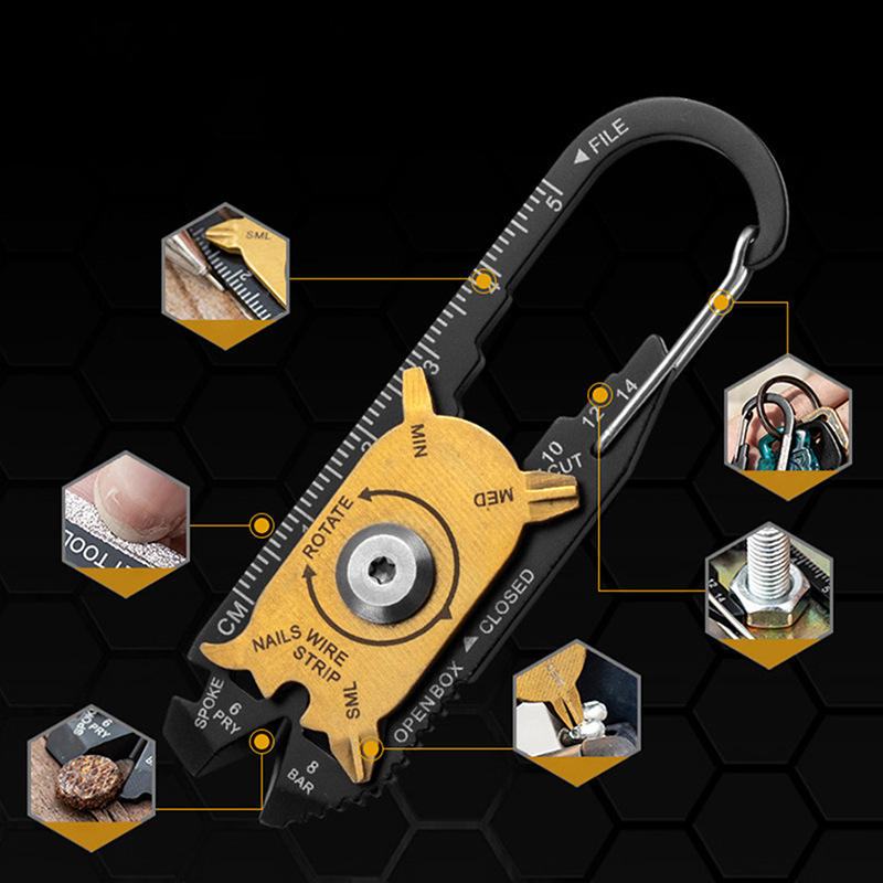 FIXR 20 in 1 Multi-Tool Stainless Pocket Tool Keychain- Tactical Survival Camping Knife