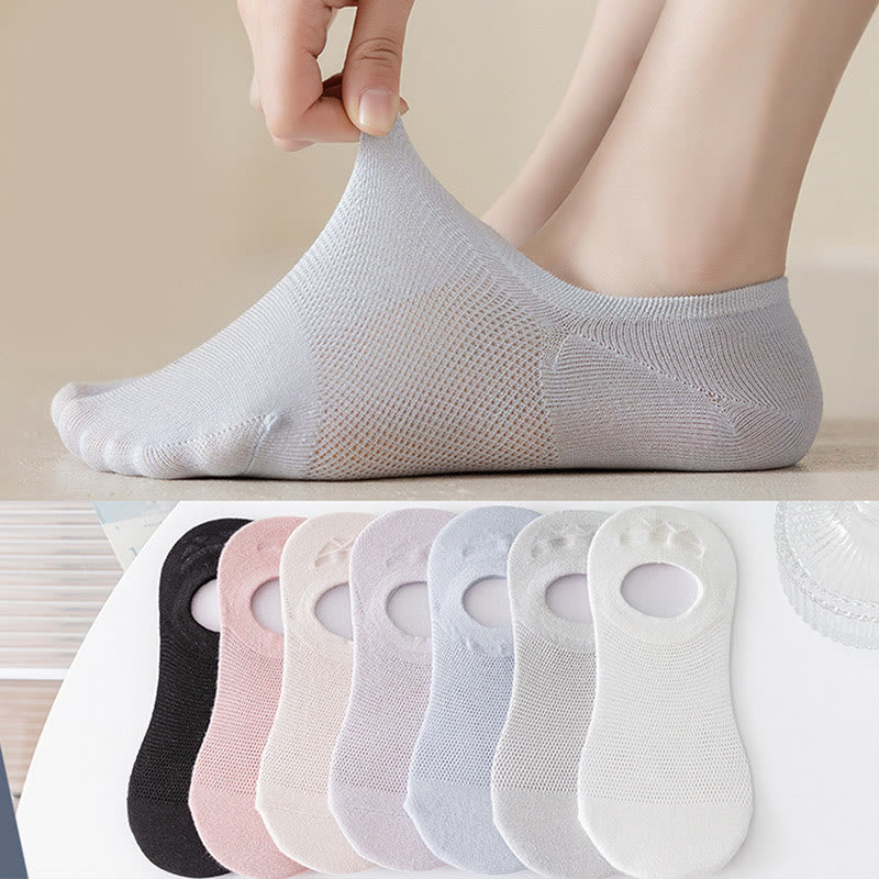 Plusock Soft Solid Color No Show Socks(7 Pairs)