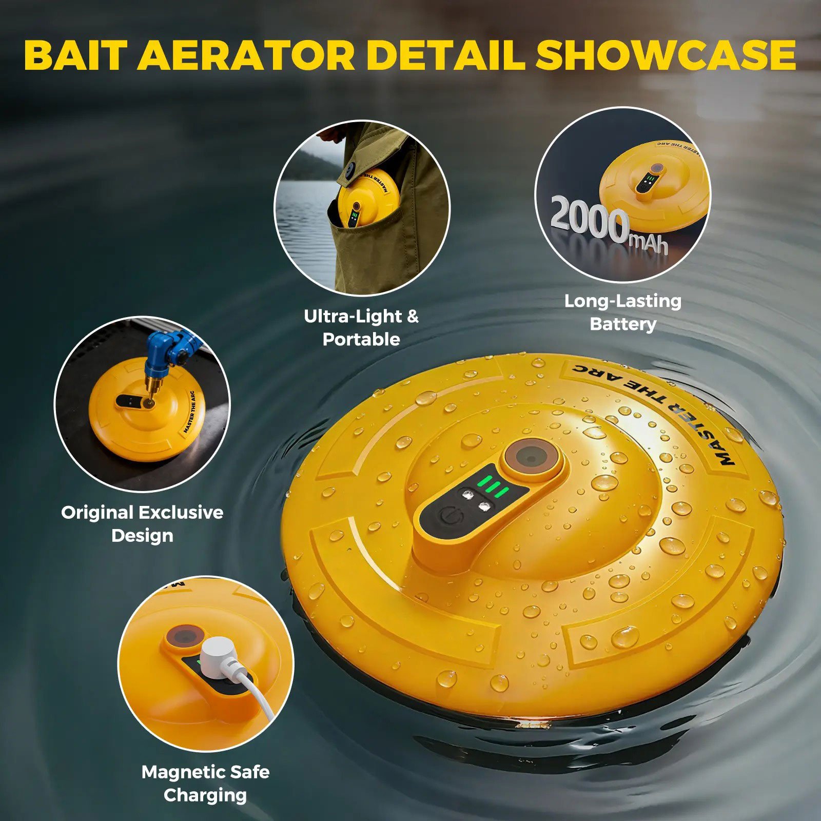 🎁Last Day Promotion 49% OFF🔥Portable Bait Aerator Pump, Floating Oxygen Bubbler with Rechargeable Battery, Compact Design for Buckets and Transport