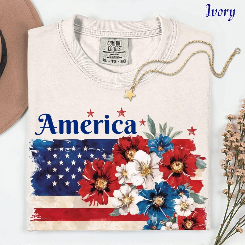 America 250 Years Flag Floral Graphic tshirt, Celebrate 250th Anniversary Patriot Gifted Shirt-4th of July Patriotism Gift USA-Cottagecore