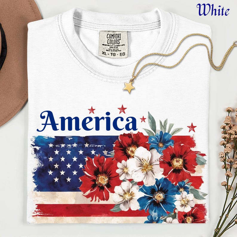 America 250 Years Flag Floral Graphic tshirt, Celebrate 250th Anniversary Patriot Gifted Shirt-4th of July Patriotism Gift USA-Cottagecore