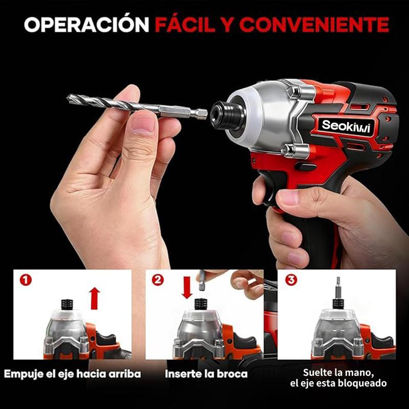 Kit de herramientas eléctricas- Taladro atornillador y llave de impacto , hogar y reparaciones, incluye estuche